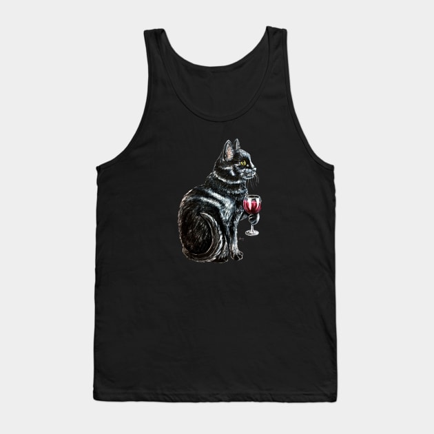 "Pinot Noir" - Cat Noir collection Tank Top by GardenPartyArt